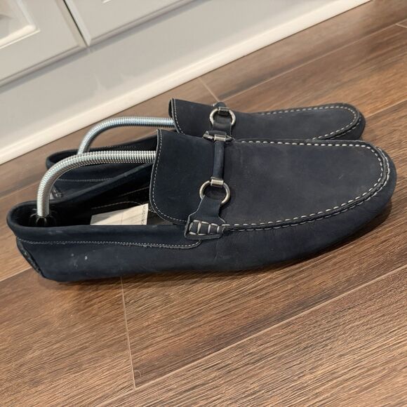 Nordstrom Rack Men’s Navy Blue Suede Bit Lancer Loafers  Driver Size 13 M M23320 main image 4
